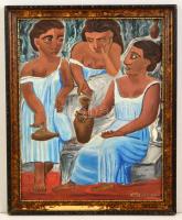 C'ullmark jelzéssel: A három grácia. Olaj, vászon-karton, keretben, 45×37 cm