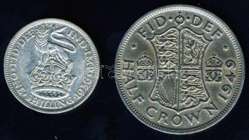 Nagy-Britannia 1922. 1Sh Ag T:3/3+ + 1949. 1/2C T:2/3