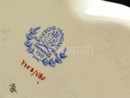 Herendi Viktória mintás szívtálka, kézzel festett, jelzett, hibátlan, 10×10 cm