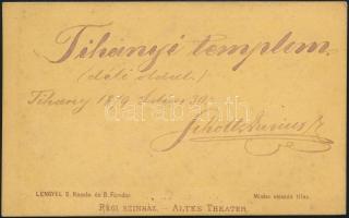 1879 Tihany látképe, fénynyomat Lengyel S. balatonfüredi műterméből, 6,5×10,5 cm