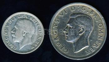 Nagy-Britannia 1922. 1Sh Ag T:3/3+ + 1949. 1/2C T:2/3