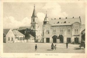 1911 Siófok, Piac tér, templom, Gizella udvar, Kremsier Pál  üzlete (EK)