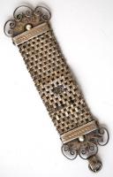 Ezüst(Ag) tiszti lánc, kerékpár jelvénnyel, jelzés nélkül, fém akasztókapoccsal, hibás, h: 8,5 cm, b...