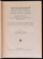 Vásárhelyi Gyula: Rendészet. Bp., 1911, Grill, LV+1188 p. Kiadói egészvászon-kötés, kissé kopott bor...