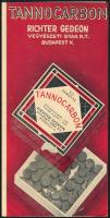 cca 1930 Tanno Carbon Richter Gedeon gyógyszer reklám prospektus, 16x16 cm
