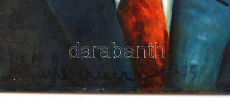 Olvashatatlan jelzéssel: Szemüveges férfi portré. Olaj, vászon, 60×50 cm