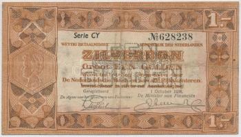 Hollandia 1938. 1G Zilverbonnen (Ezüstértékű bankjegyek) T:III Netherlands 1938. 1 Gulden Zilverbonnen (Silver notes) C:F  Krause 61