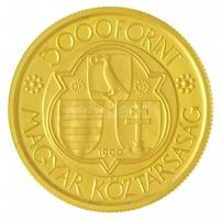 1990. 5000Ft Au "Mátyás király" dísztokban (6,98g/0.986) T:PP ujjlenyomat
Hungary 1990. 5...