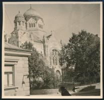 1944 Eger, Zsinagóga fotója, 5x5 cm