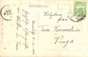 Zsombolya, Hatzfeld, Jimbolia; Deák Ferenc fasor, templom. W. L. Bp. 6649. / street view, church