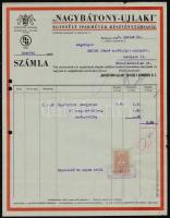 1928-1945 4 db fejléces számla (Lutz Ede és Társa, Budakalász Textilművek, Schindler és Co., Nagybátony-Újlaki Egyesült Iparművek)
