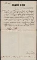 1870-1871 Simor János esztergomi érsek 2 db levele egyházi ügyben, aláírásokkal (pl. Durguth József)