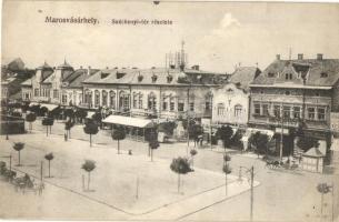 Marosvásárhely, Targu Mures; Széchenyi tér, Drogéria, Révész Béla és Nemes Béla üzlete / square, shops, drogerie