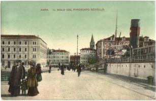 Zára, Zara, Zadar; Il Molo col Piroscafo Gödöllő / móló, kikötő a Magyar-Horvát Tengeri Gőzhajózási Rt. "Gödöllő" tengeri személyszállító és áruszállító gőzhajóval. W. L. Bp. 4223. / Ungaro-Croata Steamship Company's "Gödöllő" sea passenger and cargo steamship at the port (EK)