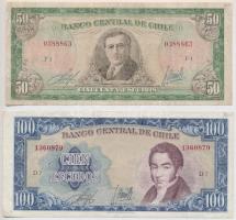 Chile 1947-1958. 5P + 1958-1959. 100 + 1962-1975. 50E + 100E T:I--III Chile 1947-1958. 5 Pesos + 1958-1959. 100 Pesos + 1962-1975. 50 Escudos + 100 Escudos C:AU-F