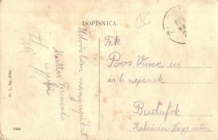 Zsupanya, Zupanja; Templom, piaci árusok, vásár. W. L. 3700. / church, market vendors (ázott sarok /...