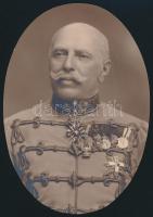 cca 1900 Besenyei László Albert (1853-1939) cs. és kir. altábornagy, a magyar szent korona országaihoz tartozó csendőrség felügyelőhelyettese, körbevágott fotó, 12x8,5 cm