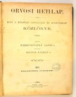 1871 Orvosi Hetilap Honi s külföldi gyógyászat és kórbuvárlat közlönye, 15. évf. teljes évfolyam egybekötve, félvászon kötésben