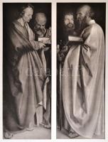 cca 1900 Albrecht Dürer Négy apostol című művéről készült másolat, heliogravűr, papír, 41×30,5 cm