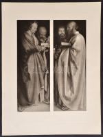 cca 1900 Albrecht Dürer "Négy apostol" című művéről készült másolat, heliogravűr, papír, 4...