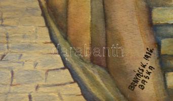 Benyács K. jelzéssel: Baska, Horvátország 1916. / Croatia: Baska. Akvarell, papír. 23x36 cm ÜVegezet...