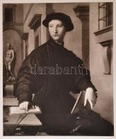 cca 1900 Agnolo Branzino Ugolino Martelli arcképe című művéről készült másolat, heliogravűr, papír, 37,5×30,5 cm