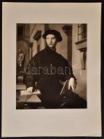 cca 1900 Agnolo Branzino "Ugolino Martelli arcképe" című művéről készült másolat, heliogra...