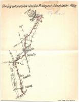 Útirány automobilok részére Budapest-Lándhídtól-Fótig. Klösz György és Fia, kihajtható lap / Hungarian foldable route map for travellers with automobile (EK)