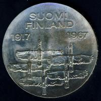 Finnország 1967. 10M Ag "Függetlenség 50. évfordulója" T:2+