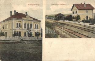 1914 Felsőpulya, Oberpullendorf; Szolgabírósági hivatal, Vasútállomás, létra / constables office, railway station, ladder (r)