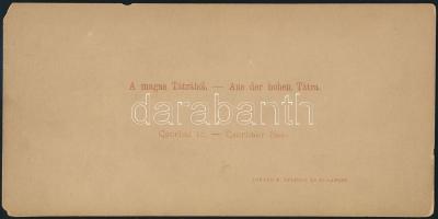 cca 1900 Magas-Tátra, Csorbai-tó, Divald Károly műintézetéből, kartonra kasírozva, kissé sérült kart...