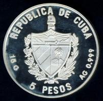 Kuba 1993. 5P Ag "Gőzhajó" T:PP