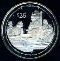 Brit Virgin szigetek 1992. 25$ Ag "Amerika felfedezése-Izabella királynő" T:PP