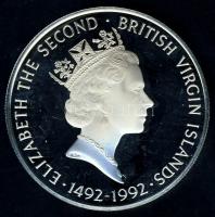 Brit Virgin szigetek 1992. 25$ Ag "Amerika felfedezése-Izabella királynő" T:PP