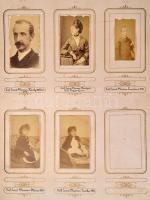 cca 1890 Nemesi családtagokat ábrázoló fotók, gróf Saint Marsan, Báró Lüttwitz, Sándor, családok, 19...