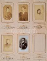 cca 1890 Nemesi családtagokat ábrázoló fotók, gróf Saint Marsan, Báró Lüttwitz, Sándor, családok, 19...