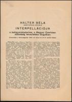 1946 Halter Béla nemzetgyűlési képviselő interpellációja a Magyar Cserkészszövetség feloszlatása tár...