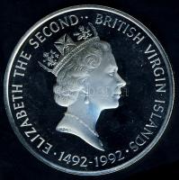 Brit Virgin szigetek 1992. 25$ Ag "Amerika felfedezése-Columbus Izabella királynő előtt" T...