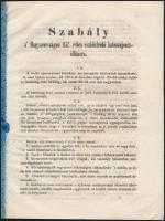 1852 Szabály a Magyarországon 1852. évben eszközlendő katonaújoncállításra, szép állapotban, 8p