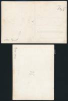 1940 Katonai tehergépkocsi menetoszlop Budapest környékén, hátoldalon dátumozott fotó, 2 db, 11×8,5 ...