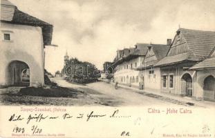 1903 Szepesszombat, Georgenberg, Spisská Sobota; Fő utca. Hensch Ede fia kiadása / main street