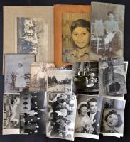 cca 1900-1970 Kis doboznyi vegyes fotó tétel, csoportképek, életképek, műtermi portrék, stb., vegyes méretekben