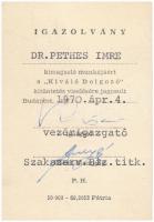 1954. "Kiváló Dolgozó" oklevél + "Sztahanovista" oklevél + 1970. "Kiváló Do...