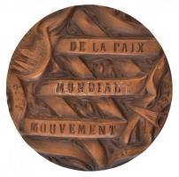Franciaország 1979. "De la Paix Mondial Mouvement" Br emlékplakett eredeti dísztokban. Szi...