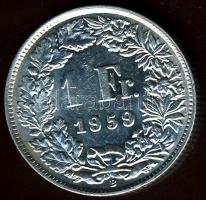 Svájc 1959. 1Fr Ag T:1/2 pici ph.