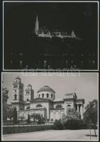 cca 1936 Czvek Gyula: Budapest, Pécs, Sopron, Eger 4 db pecséttel jelzett, vintage fotóművészeti alkotás, 16x24 cm