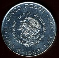 Mexikó 1956. 5P Ag "Hidalgo" T:2