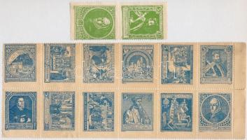 1917 A Reformáció 400 éves jubileumi szeret háza javára 38 db adománybélyeg 4 klf színben