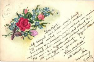 17 db régi motívumlap: üdvözlőlapok, hölgyek, közte dombornyomott és litho darabok is; vegyes minősé...