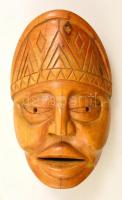 Afrikai fa maszk falidísz, repedt, 24x14 cm